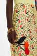 Women Cherry Print Twill Midi Skirt Baby yellow details view 2