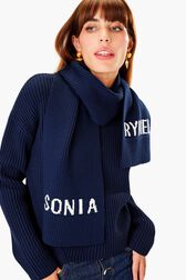 Sonia Rykiel Scarf Navy front worn view