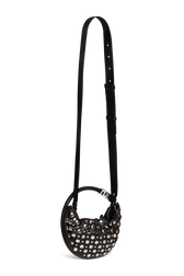 Sac domino mini en cuir avec studs Noir vue de dos