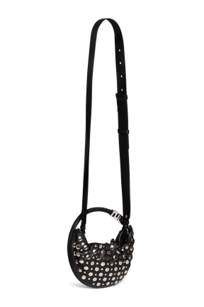 Sac domino mini en cuir avec studs Noir vue de dos