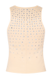 Tank top in jersey with studs Vanilla back view