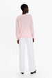 Pull motif strass femme Baby rose vue portée de dos