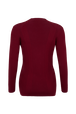 Wool Knit V-Neck Cardigan Claret back view