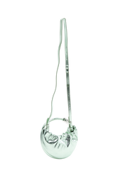 Sac Domino mini en cuir métallique Anis vue de dos