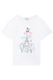 T-shirt fille jersey Multico blanc vue de face
