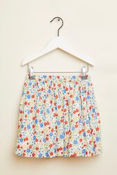 Jupe courte fille motif fleur Multico vue de dos