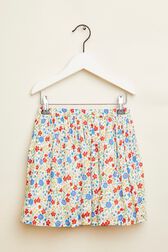 Floral Print Girl Short Skirt Multico back view