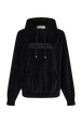 Velvet hoodie Black front view