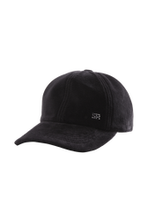 Casquette en velours Noir vue de face