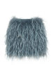 Jupe mini en plumes Bleu gris vue de face