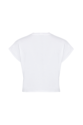 T-shirt coton multicolore signature femme Blanc vue de dos
