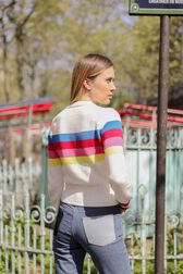 Multicolored Stripes Long Sleeve Sweater Multico details view 4