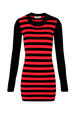 Robe midi rayée Jane Birkin femme Raye noir/rouge vue de face