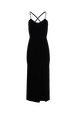 Robe fendue à bretelles maille femme Noir vue de face