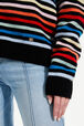 Women Zipped Hoodie Multico striped details view 2