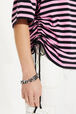 Striped short-sleeved crew-neck T-shirt Pink/black details view 1