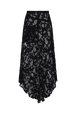 Jupe asymétrique en dentelle velours Noir vue de dos