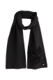Écharpe laine fleur en relief femme Noir vue de dos