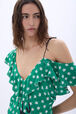 Robe courte en viscose imprimé étoile Stars green vue de détail 1