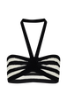 Bandeau rayures ajourées femme Raye noir/ecru vue de face