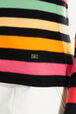 Striped long-sleeved sweater with asymmetric collar Multico striped details view 2