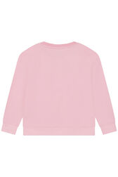 Fleece Girl Sweatshirt "Sonia Rykiel" Print Pink back view