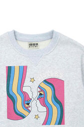 Girl Printed Cotton Sweater - Bonton x Sonia Rykiel Grey details view 1
