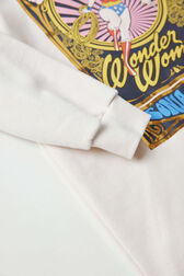 Robe sweat à capuche fille Wonder Woman Ecru vue de détail 3