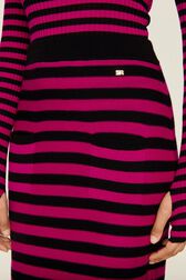 Jupe longue laine Poor Boy rayée femme Raye noir/fuchsia vue de détail 2