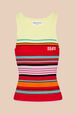 Women Colorblock Tank Top Red front view