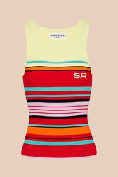 Débardeur logo Sonia Rykiel colorblock femme Rouge vue de face