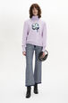Pull col roulé à manches longues Lilas vue portée de face