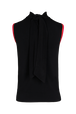 Women Viscose Tank Top with Coloured Armhole Black back view