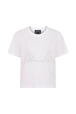 Short-sleeve trompe l'oeil t-shirt White front view