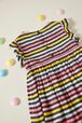 Robe longue fille rayée multicolore Multico raye vue de détail 2