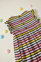 Robe longue fille rayée multicolore Multico raye vue de détail 2