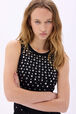 Tank top in jersey with studs Black details view 2