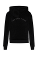 Pull à capuche velours femme Noir vue de dos