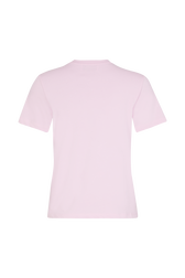 Short-sleeved crew-neck t-shirt in cotton jersey Pink back view