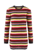 Women Striped Fluffy Short Dress Multico crea front view