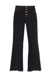Jean flare taille haute femme Noir vue de face