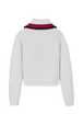 Women Zip Trucker Wool Cashmere Sweater Ecru back view