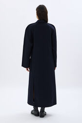 Manteau oversize en double face Navy vue portée de dos