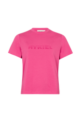 T-shirt col rond manches courtes Rose vue de face