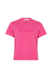 Short-sleeved crew-neck T-shirt Pink front view