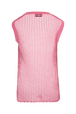 Women Striped Openwork Lace Tank Top Pink back view