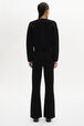 Pantalon flare logo Sonia Rykiel motif strass maille femme Noir vue portée de dos