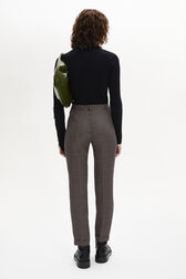 Pantalon coupe cigarette à carreaux prince de galles Carreaux navy/brown vue portée de dos
