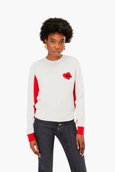 Heart Sweater White details view 1