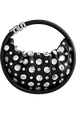 Sac Domino cuir cabochons strass femme Noir vue de face